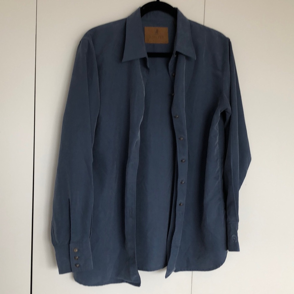 Barn Fly Ranch Collection Slate Blue Button Down Shirt